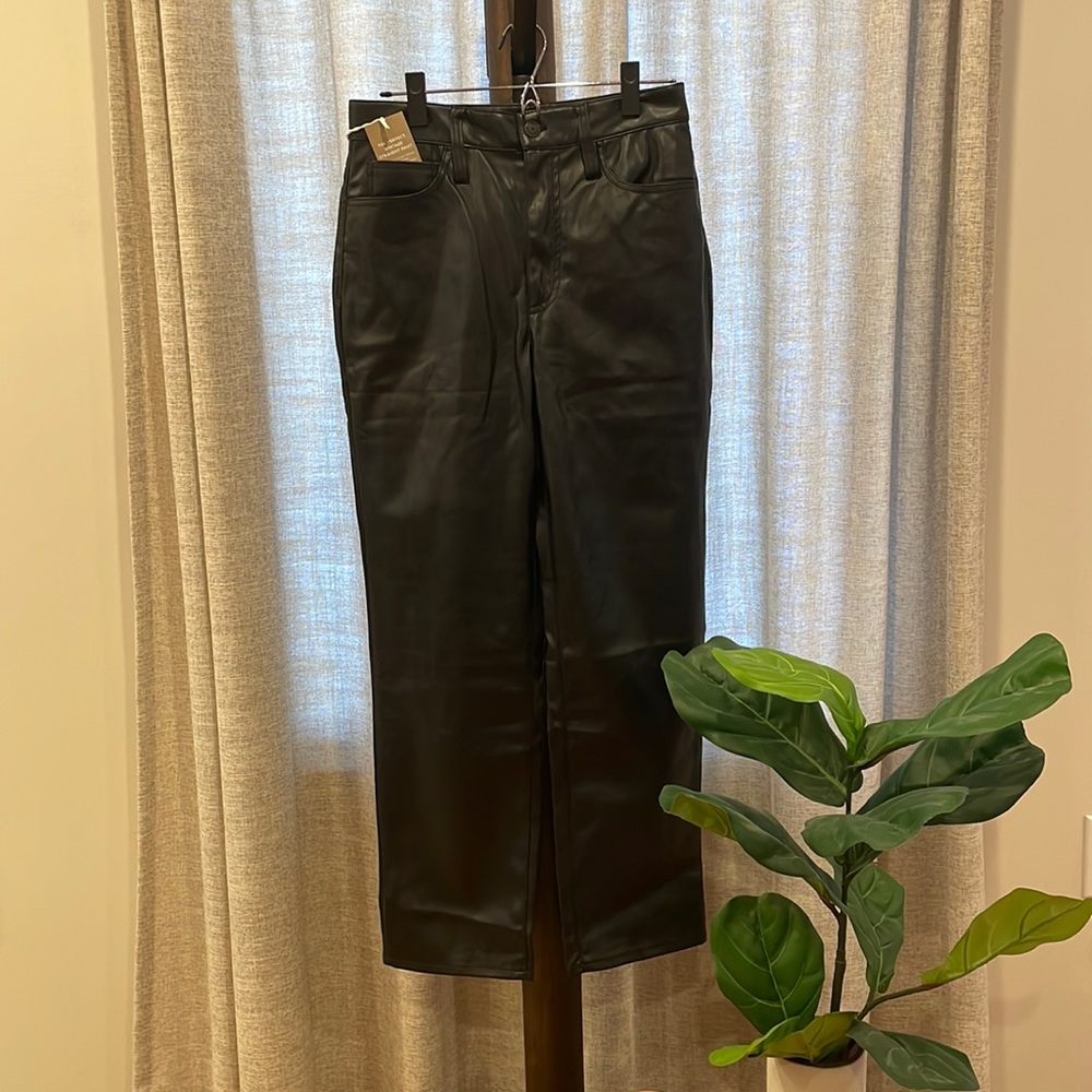 NWT - Madewell The Perfect Vintage Straight Jean: Faux Leather Edition